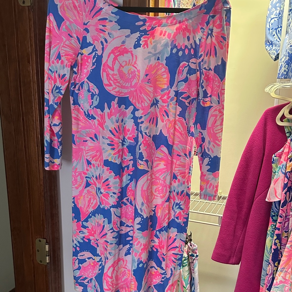 Lilly Pulitzer Blue and Pink Floral Dress